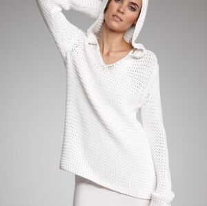 T by ALEXANDER WANG COTTON KNIT HOODIE SWEATER SIZE L